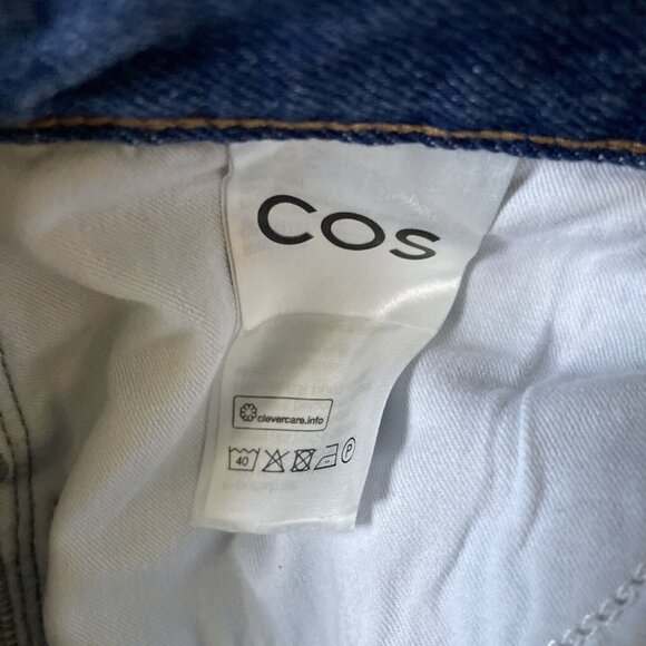 COS Womens Button-Front Denim Skirt Blue Size 14 Adjustable Waist Cotton - Picture 6 of 7